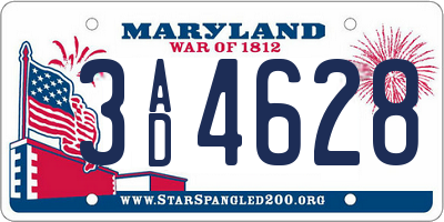 MD license plate 3AD4628