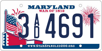 MD license plate 3AD4691