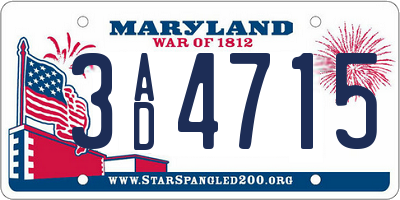 MD license plate 3AD4715