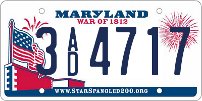 MD license plate 3AD4717