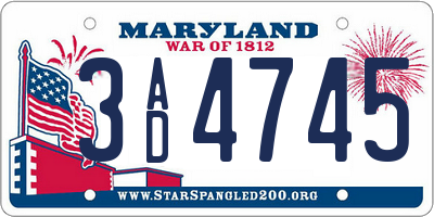 MD license plate 3AD4745