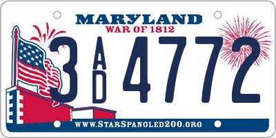 MD license plate 3AD4772