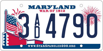 MD license plate 3AD4790