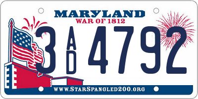 MD license plate 3AD4792