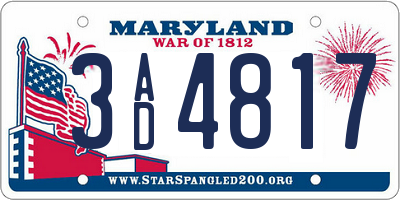 MD license plate 3AD4817