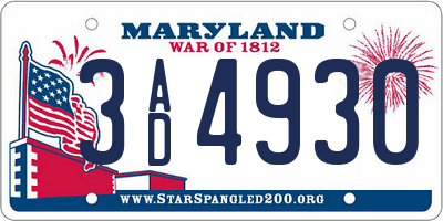 MD license plate 3AD4930