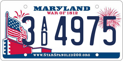 MD license plate 3AD4975