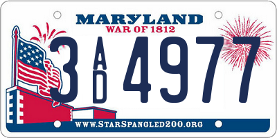 MD license plate 3AD4977