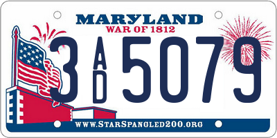 MD license plate 3AD5079