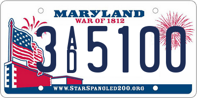 MD license plate 3AD5100