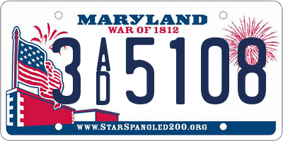 MD license plate 3AD5108