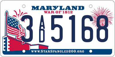 MD license plate 3AD5168