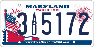 MD license plate 3AD5172