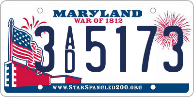 MD license plate 3AD5173