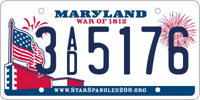 MD license plate 3AD5176