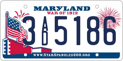 MD license plate 3AD5186