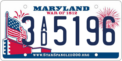 MD license plate 3AD5196
