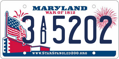 MD license plate 3AD5202