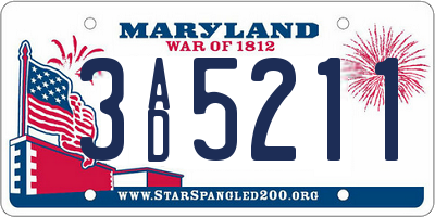 MD license plate 3AD5211