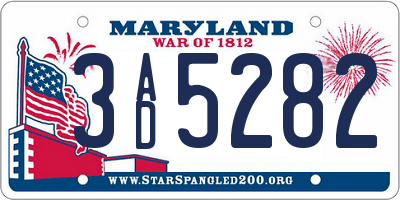 MD license plate 3AD5282