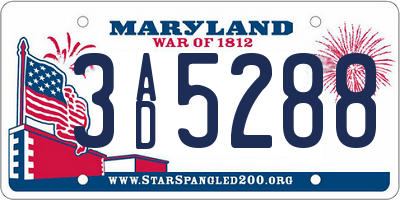 MD license plate 3AD5288