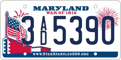 MD license plate 3AD5390