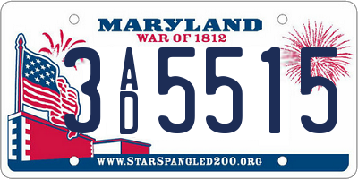 MD license plate 3AD5515