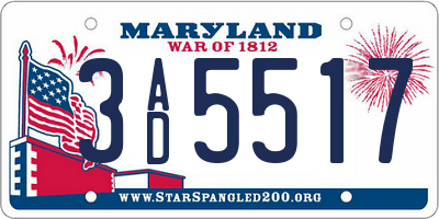 MD license plate 3AD5517