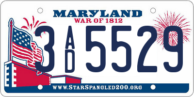 MD license plate 3AD5529