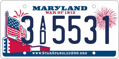 MD license plate 3AD5531