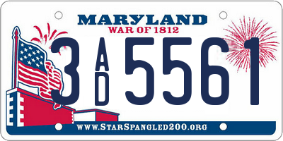 MD license plate 3AD5561