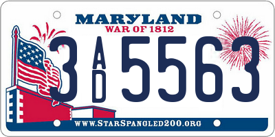 MD license plate 3AD5563