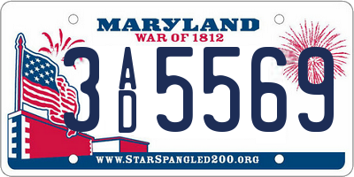 MD license plate 3AD5569