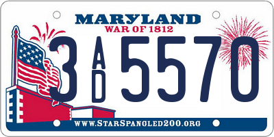 MD license plate 3AD5570