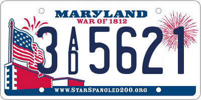 MD license plate 3AD5621