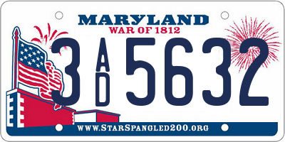 MD license plate 3AD5632