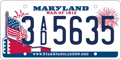 MD license plate 3AD5635