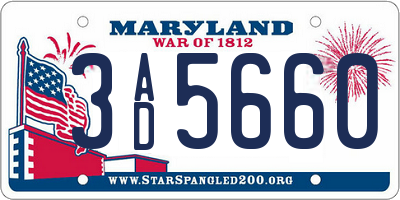 MD license plate 3AD5660