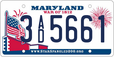 MD license plate 3AD5661