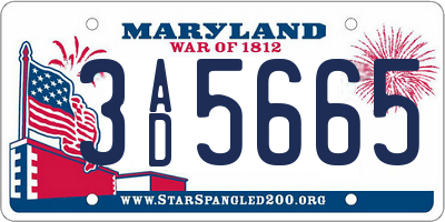 MD license plate 3AD5665