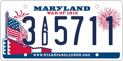 MD license plate 3AD5711