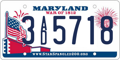 MD license plate 3AD5718