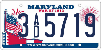 MD license plate 3AD5719