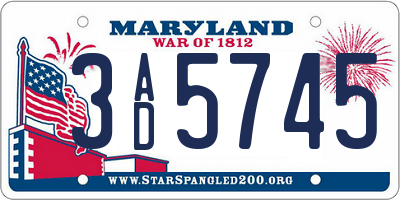 MD license plate 3AD5745