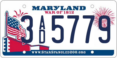 MD license plate 3AD5779