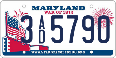 MD license plate 3AD5790