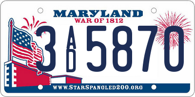 MD license plate 3AD5870