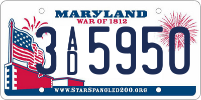 MD license plate 3AD5950