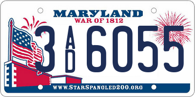 MD license plate 3AD6055