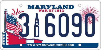 MD license plate 3AD6090